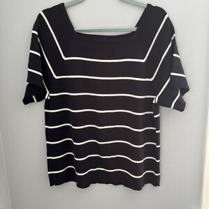 Dialogue Black‎ and White Sailor Collar Boxy Tee